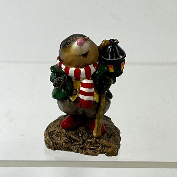 Wee Forest Folk Mr. Mole 1992 Red Boots MO-00 Annette Petersen Christmas Holiday - Picture 1 of 8
